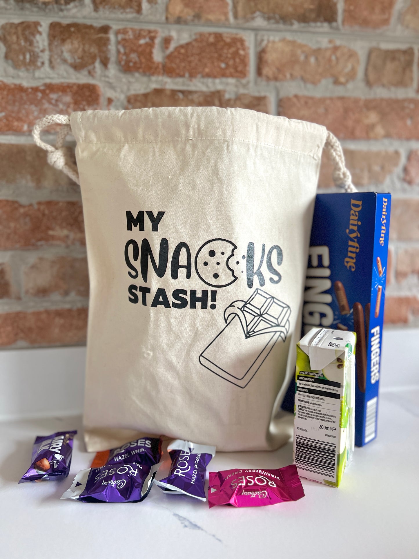 “My Snack Stash” Drawstring Bag