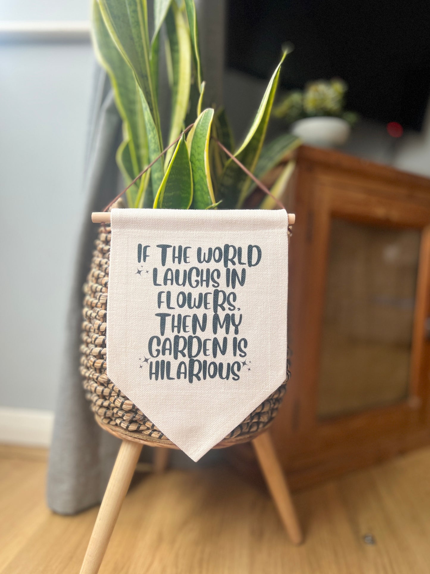 “If The World Laughs In Flowers” Large Flag