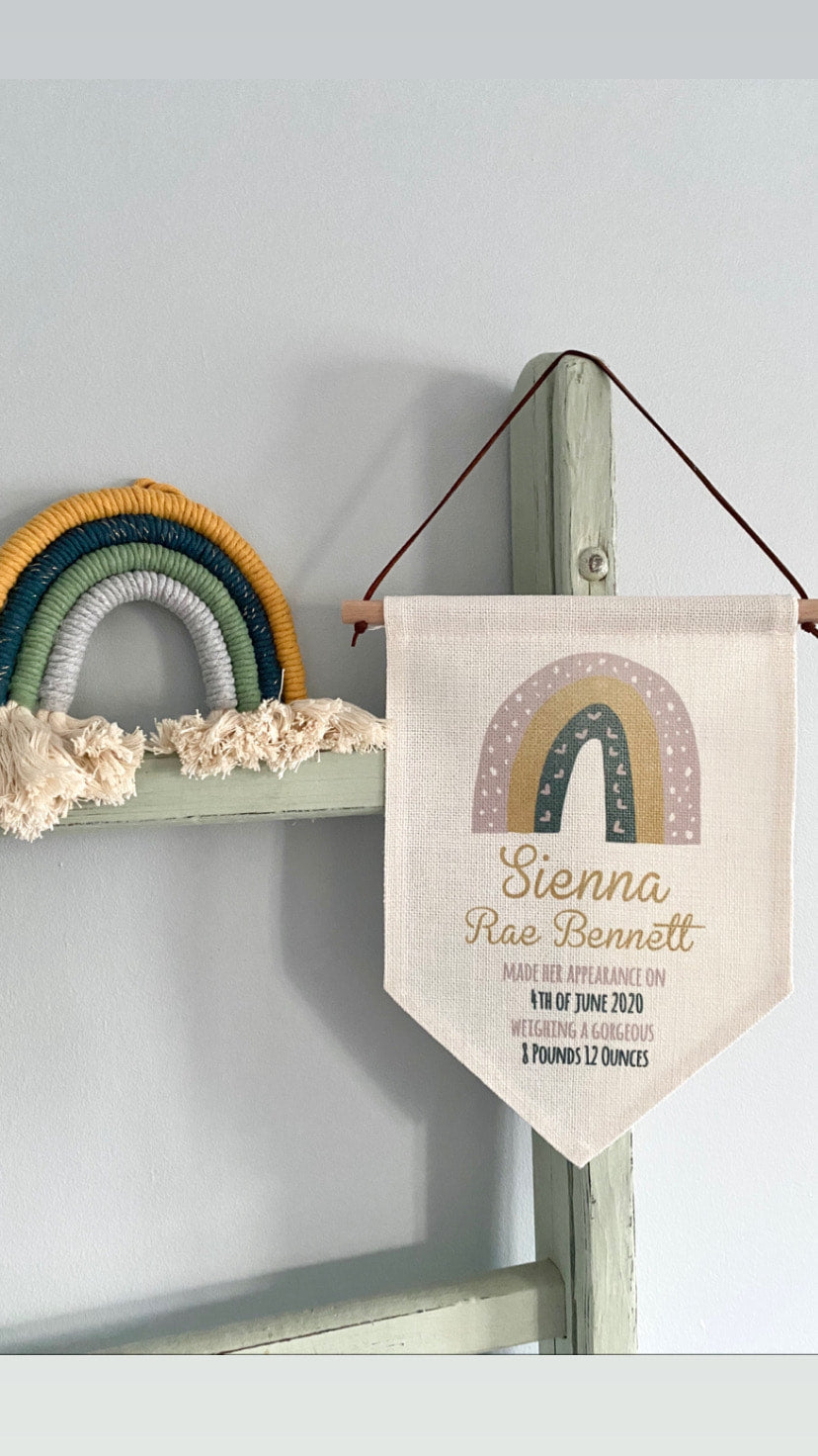 Personalised Baby Birth Flag