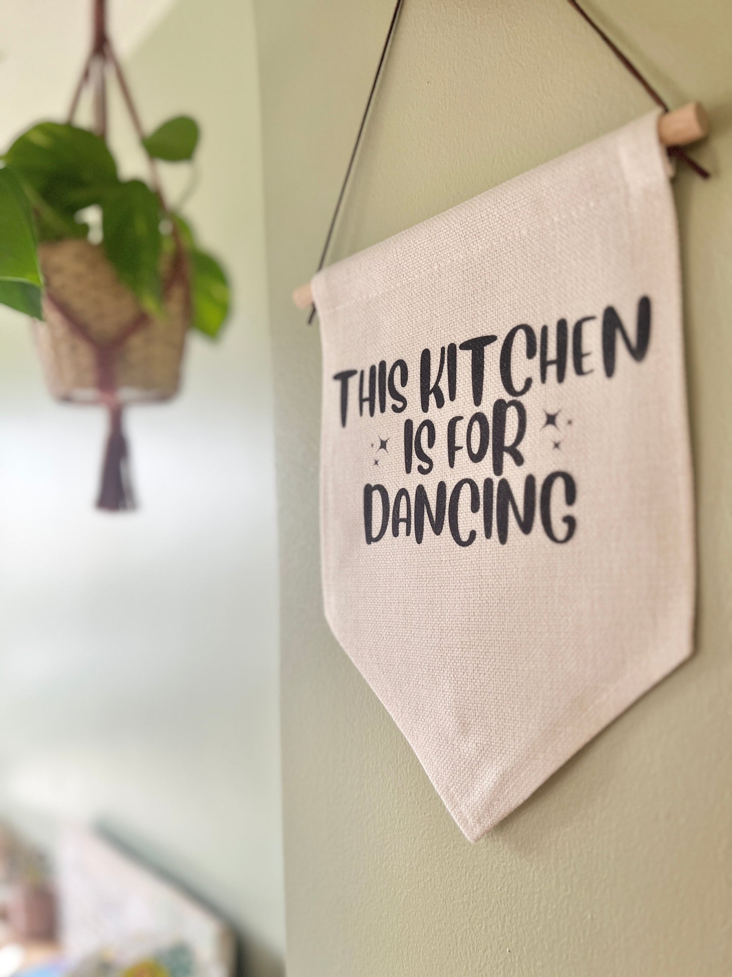 “This Kitchen Is For Dancing” Large Flag