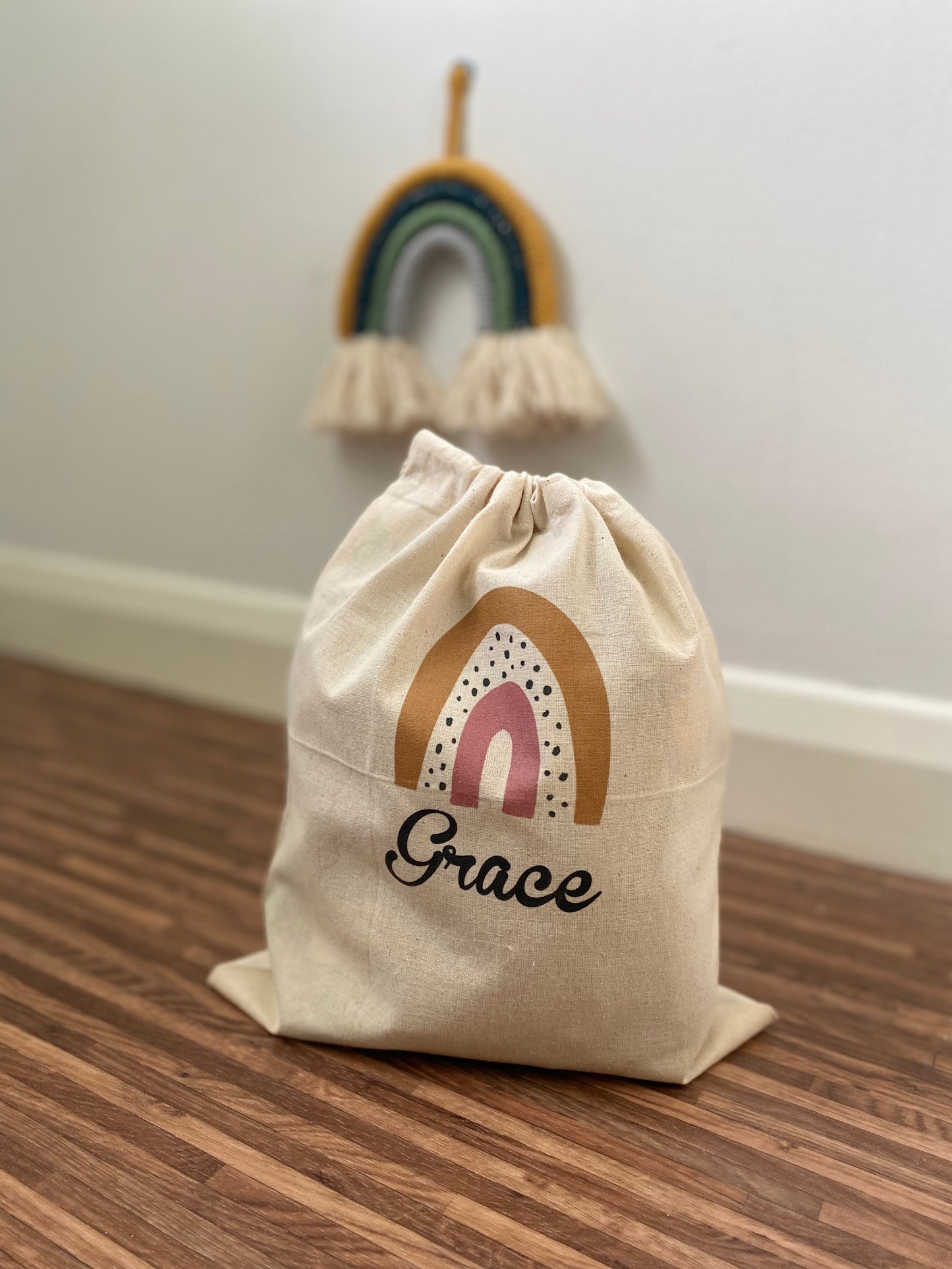 Personalised Rainbow Drawstring Bag