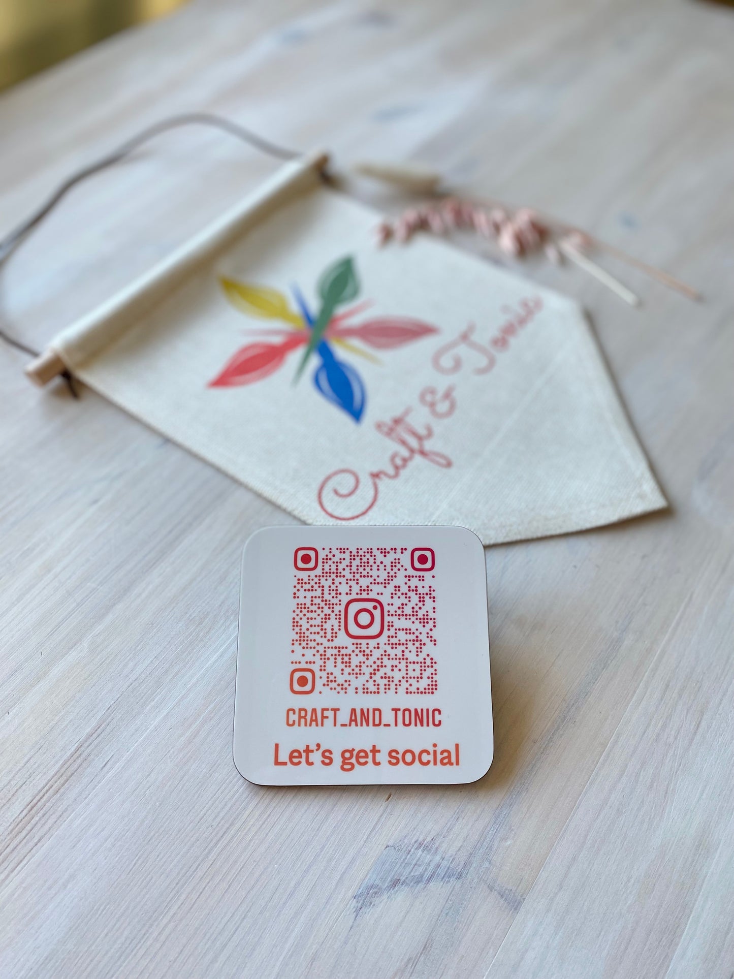 QR Coaster “Let’s get social”