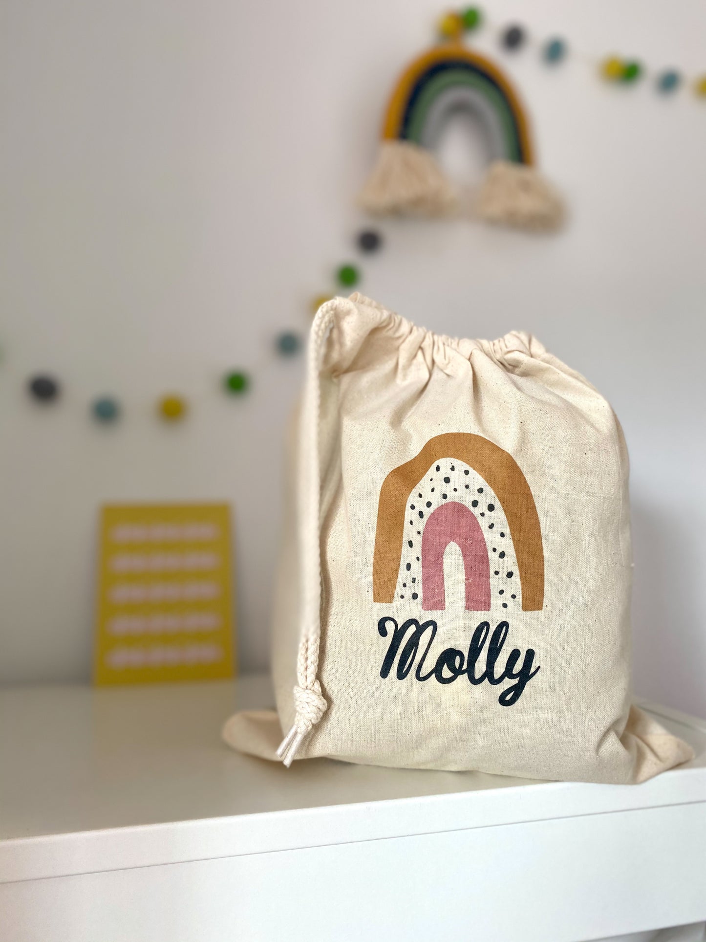 Personalised Rainbow Drawstring Bag