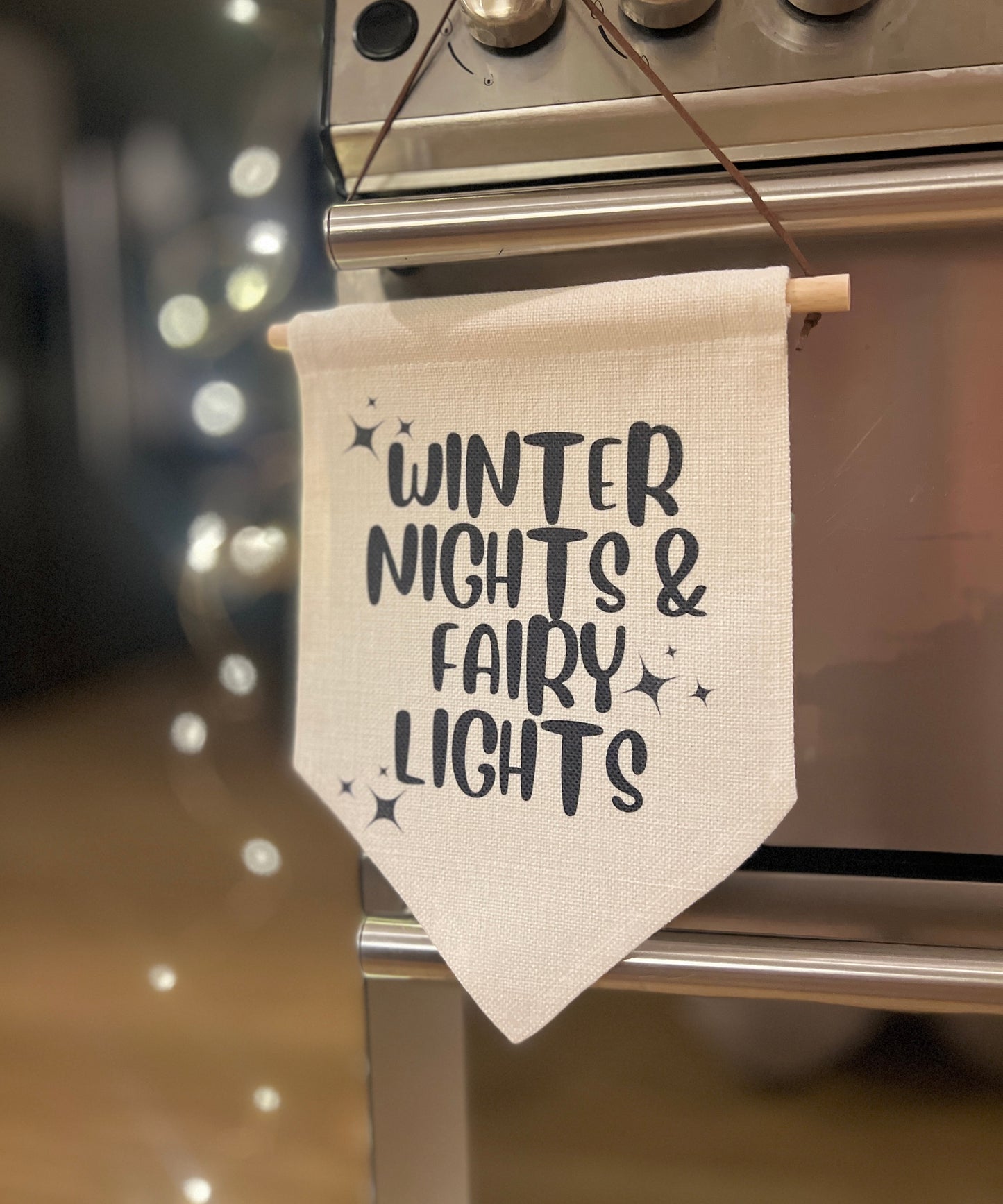 “Winter Nights & Fairy Lights” Large Flag