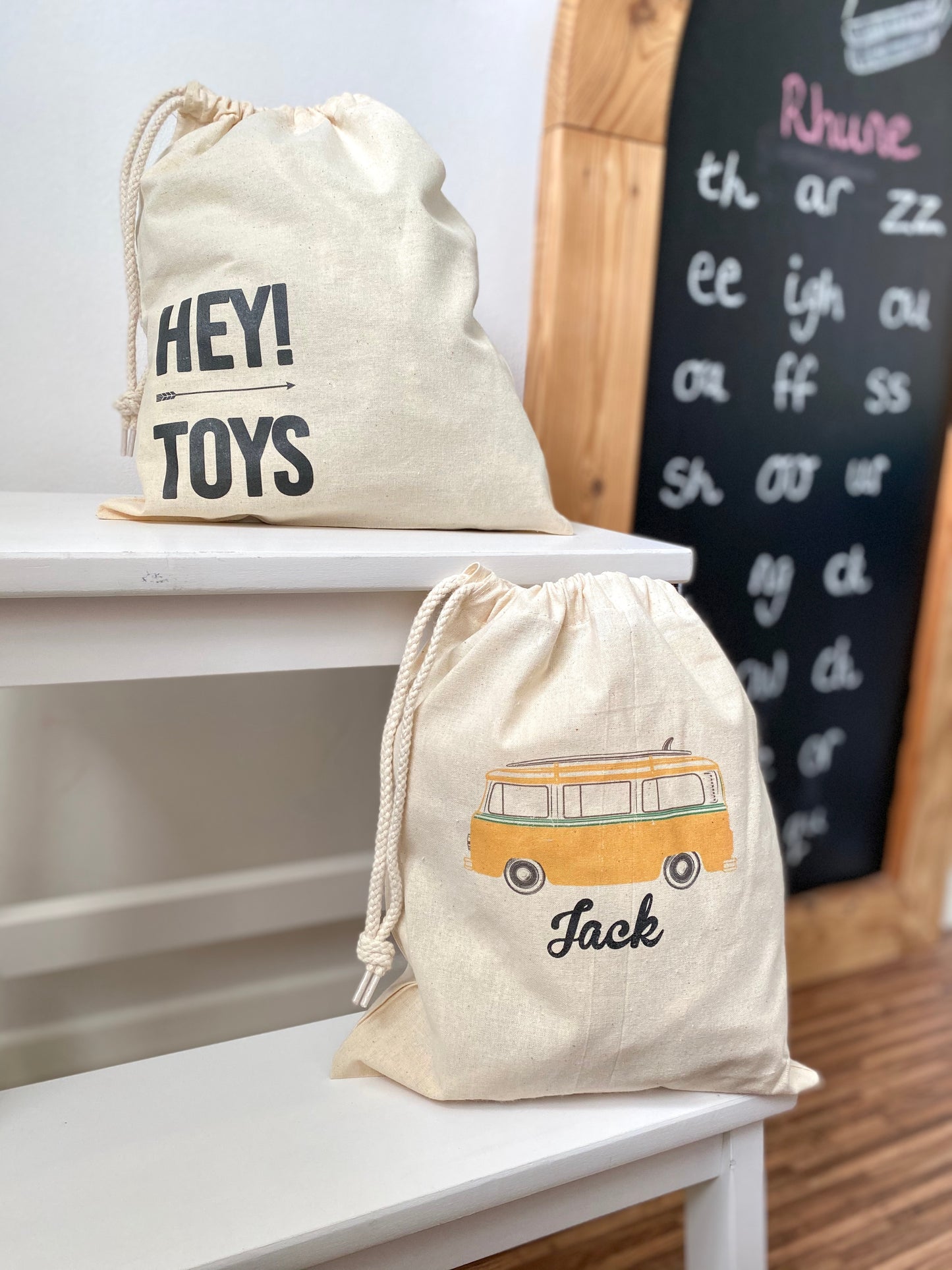 Personalised Camper Drawstring Bag