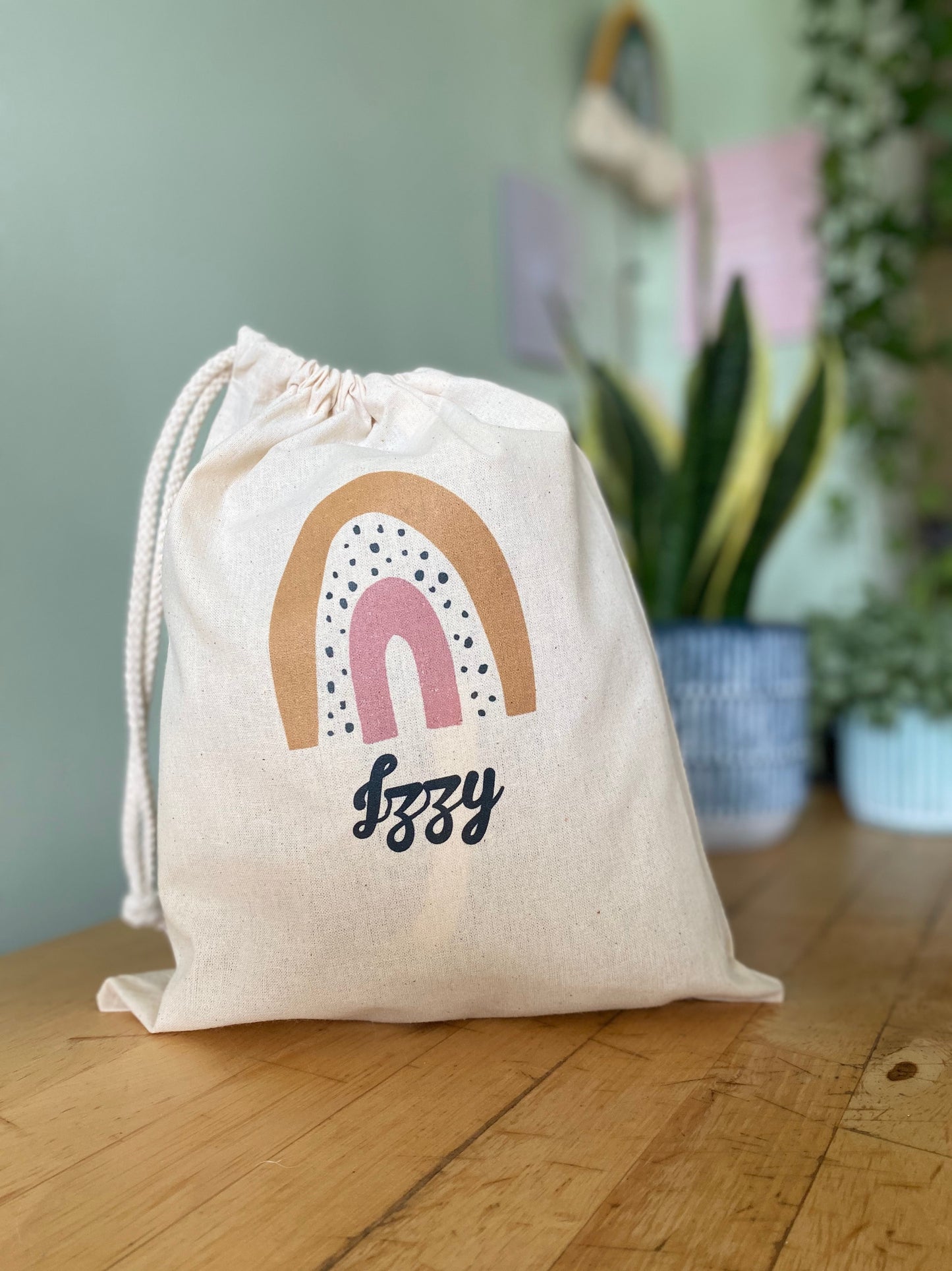 Personalised Rainbow Drawstring Bag