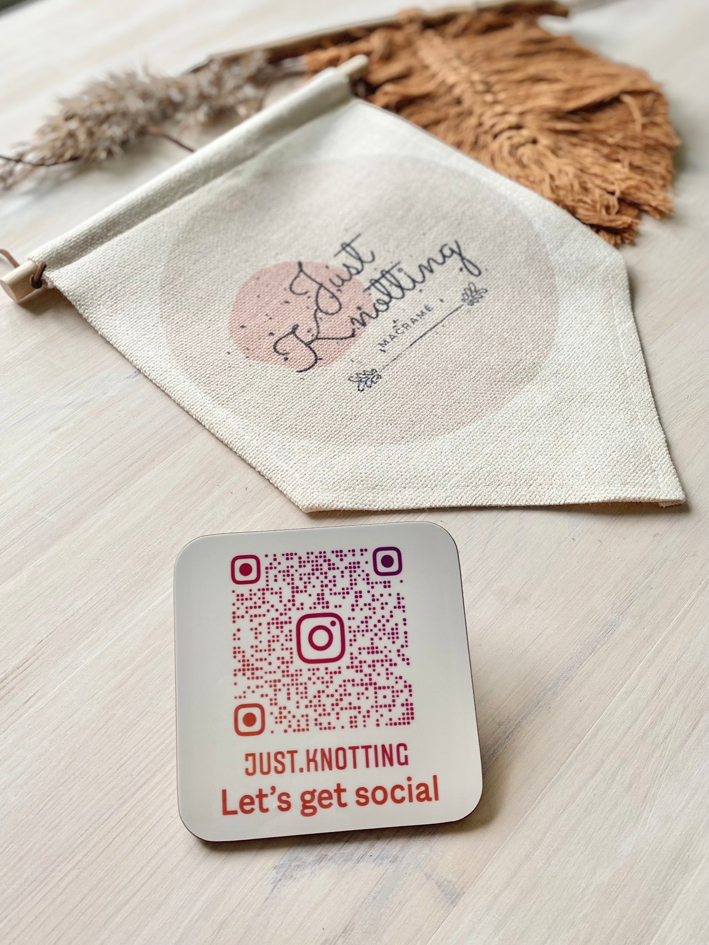 QR Coaster “Let’s get social”