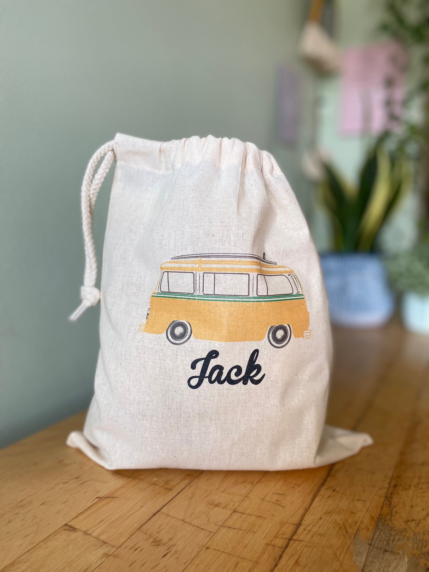 Personalised Camper Drawstring Bag