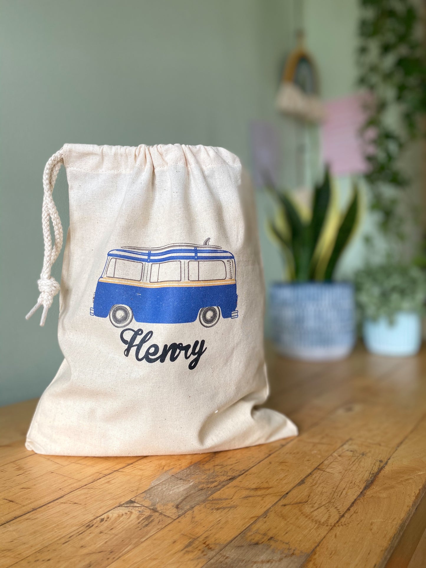 Personalised Camper Drawstring Bag