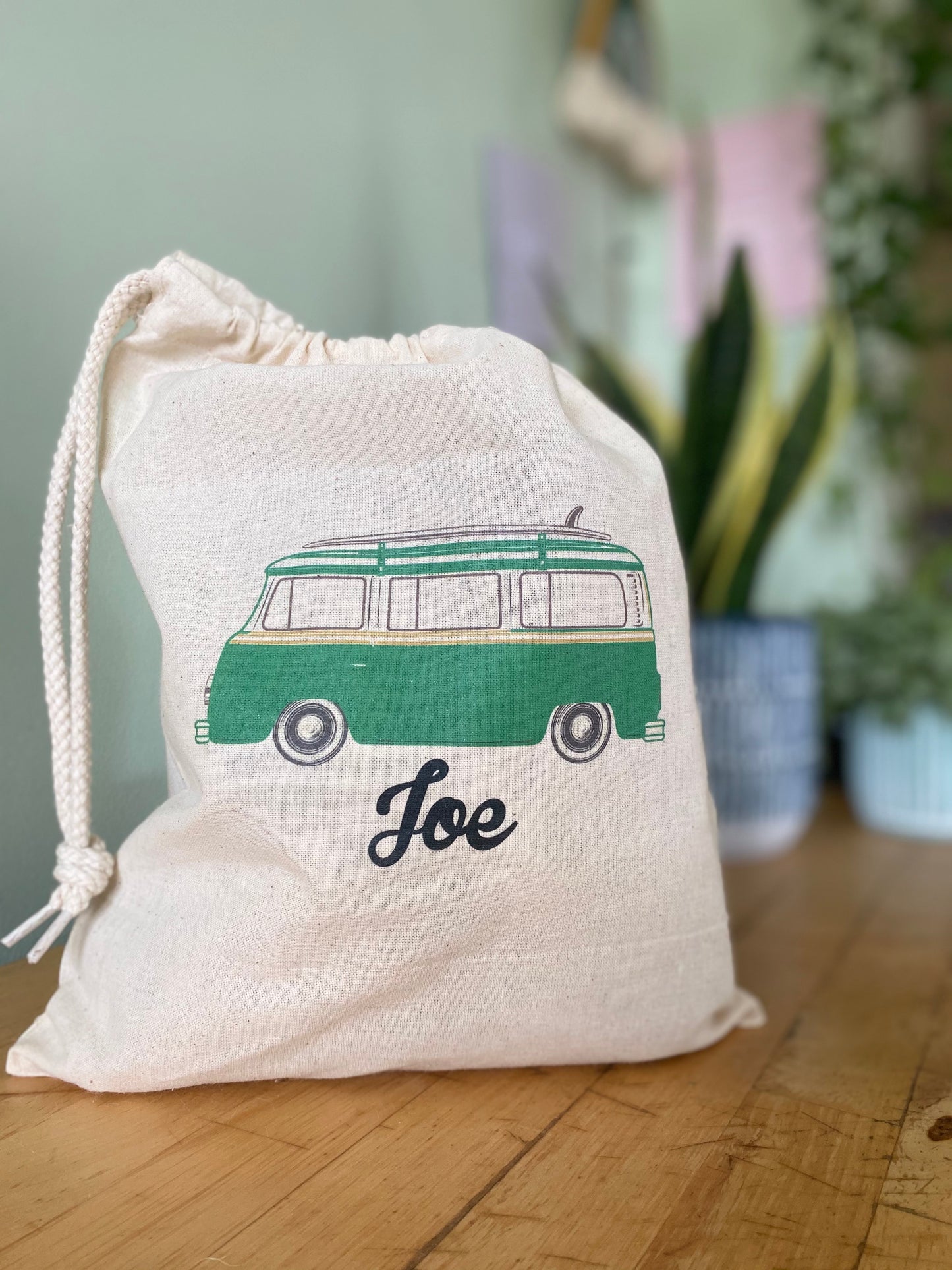 Personalised Camper Drawstring Bag