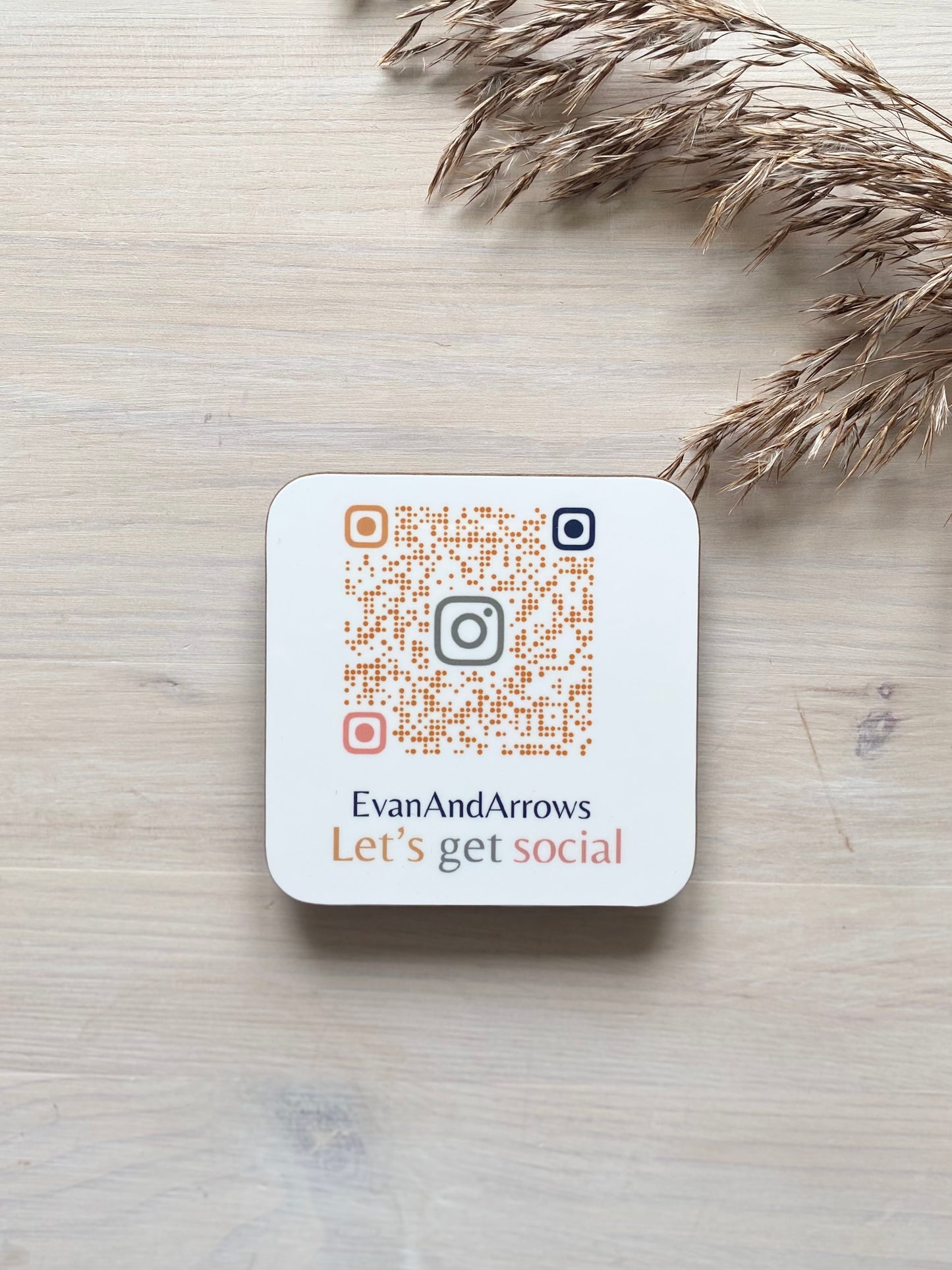 QR Coaster “Let’s get social”