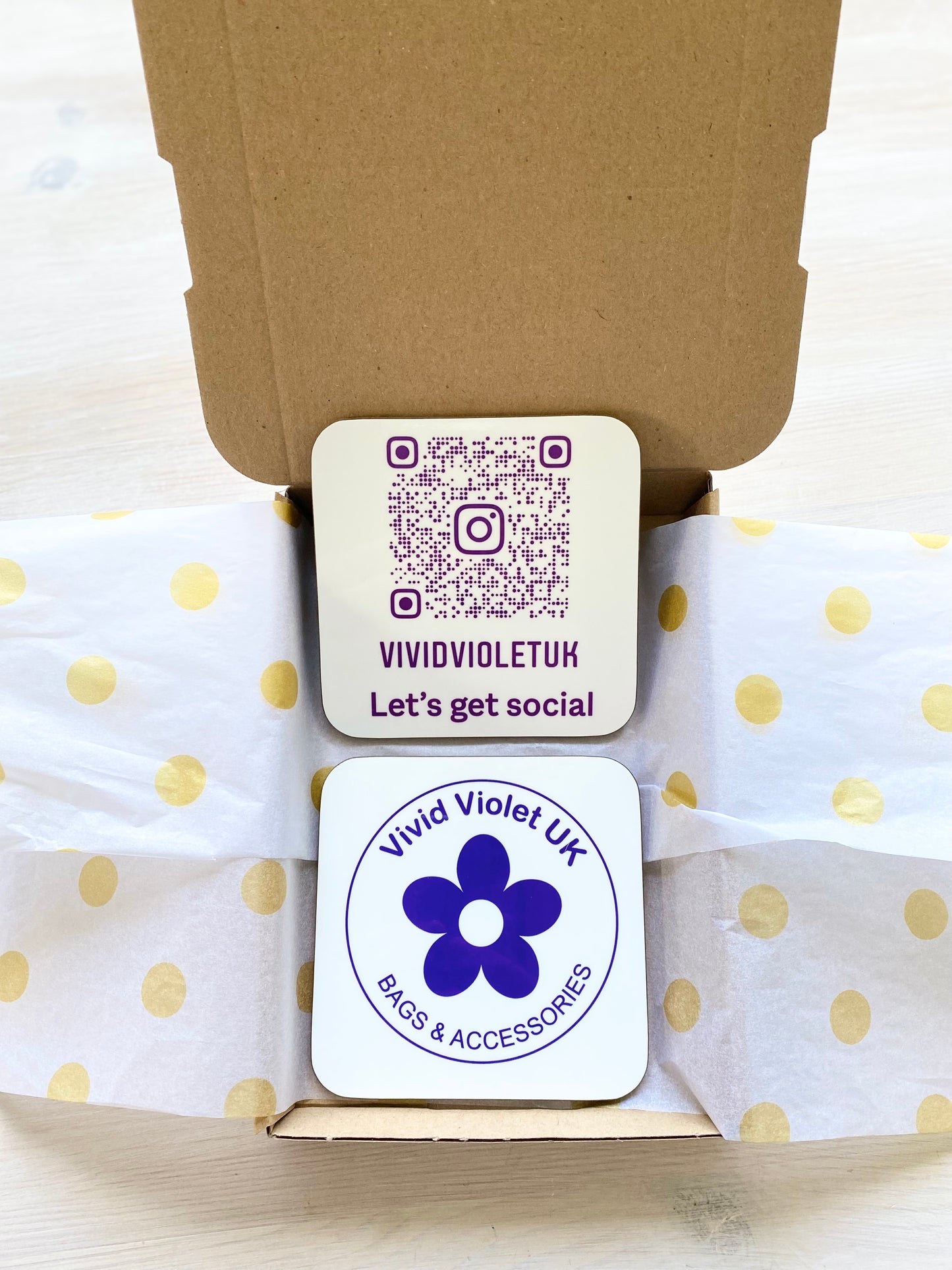 QR Coaster “Let’s get social”