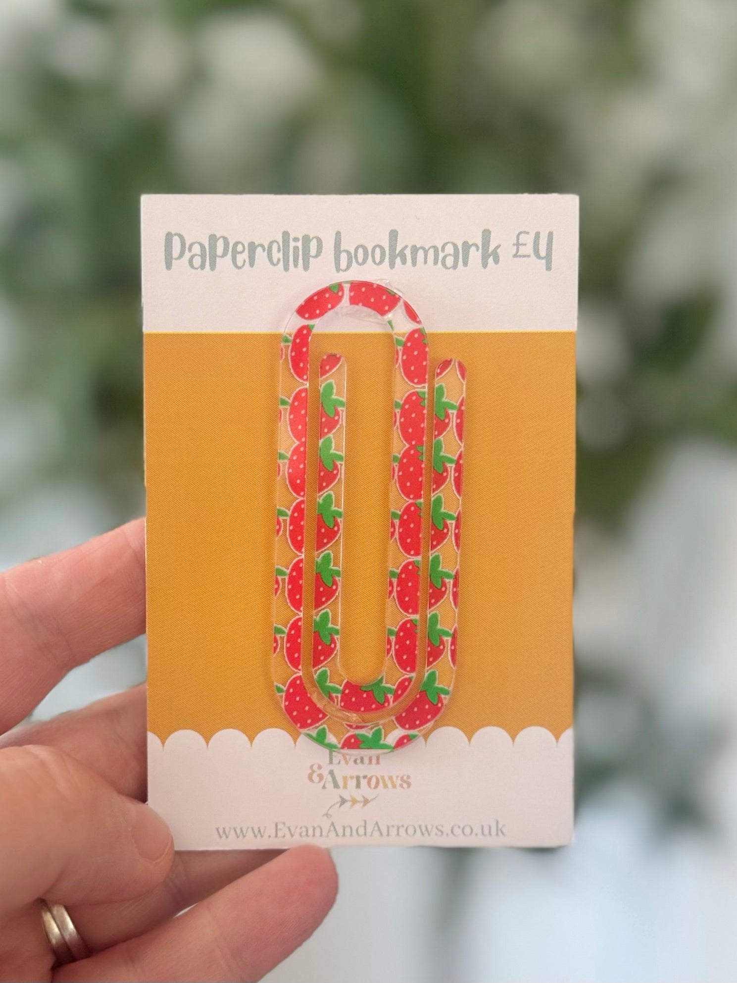 Strawberry Paperclip Bookmark